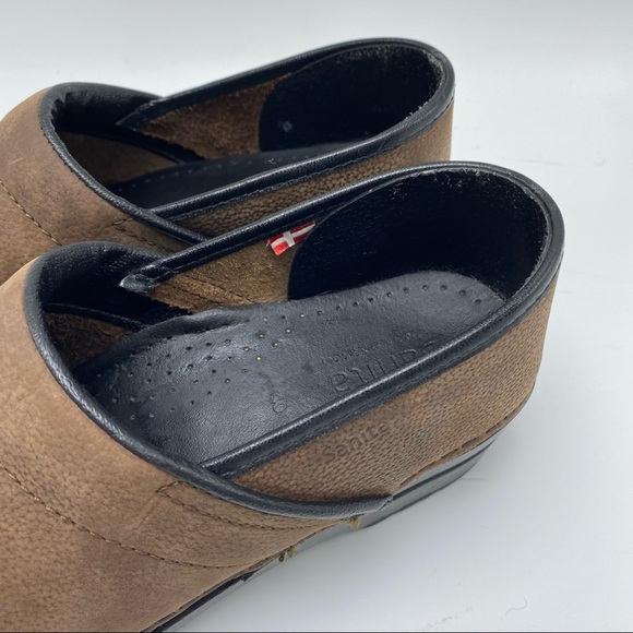 Sanita Brown Leather Clog Lisbeth Nursing Professional Slip On Size 40 - Picture 6 of 15